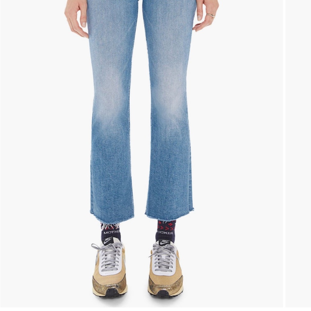 MOTHER The Tripper High Waist Fray Hem Ankle Jeans